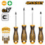 INGCO 4PCS SCREWDRIVER SET MAGNETIC TIP 2PCS (-) & 2PCS (+) HKSD0428