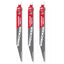 MILWAUKEE 48-00-5342 , 9" (230mm) 6TPI WRECKER with Carbide Teeth Sawzall Blade (3pcs)