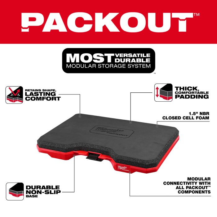 MILWAUKEE 48-73-6110 PACKOUT Kneeling Pad MILWAUKEE 48-73-6110 PACKOUT Kneeling Pad