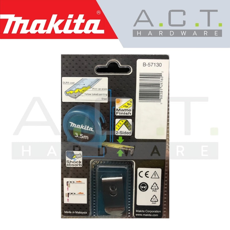 MAKITA MATTE FINISH, 3.5M, TAPE MEASURE, B-57130 MAKITA MATTE FINISH, 3.5M, TAPE MEASURE, B-57130