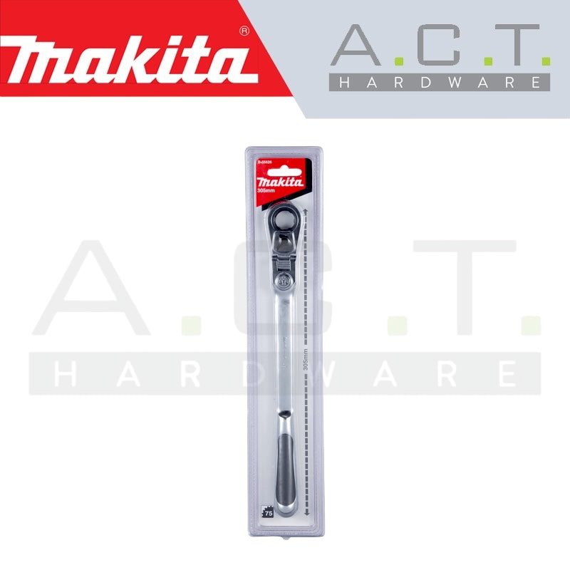 MAKITA 72 TOOTH LOCKING FLEX-HEAD PASS THROUGH SOCKET RATCHET HANDLE, B-65626 MAKITA 72 TOOTH LOCKING FLEX-HEAD PASS THROUGH SOCKET RATCHET HANDLE, B-65626