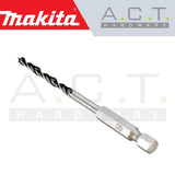MAKITA WOOD BRAD POINT DRILL BIT, 1/4" HEX SHANK TYPE