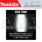 MAKITA DML807 CORDLESS LED FLASHLIGHT