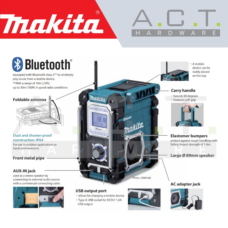 MAKITA DMR108 CORDLESS JOB SITE RADIO MAKITA DMR108 CORDLESS JOB SITE RADIO