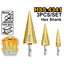 INGCO 3PC HSS STEP DRILL SET 4-12, 4-20, 4-32MM HEX SHANK AKSDS80402