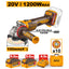 INGCO 20V LI-ION 3-SPEED ANGLE GRINDER 4" 1200W 2X5.0AH+CASE CAGLI2120232