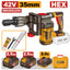 INGCO 42V BL 18J CORDLESS DEMOLITION HAMMER 2X2.5AH+CASE CDBLI423582