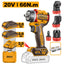 INGCO 20V 66NM MULTI HEAD DRILL DRIVER 2X2.0+CHARGER+CASE CDLI206686