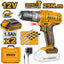 INGCO 12V LI-ION IMPACT DRILL 25NM WITH 2X 1.5AH, CHARGER & CASE CIDLI1228