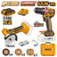 INGCO 20V DRILL+ MINI CUT-OFF TOOL 2X2.0, CHARGER+CASE CKLI20766