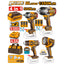 INGCO 20V 4PCS 1/2"3/4" IMPACT WRENCH, HEATGUN+WORK LAMP COMBO COSLI241293