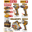 INGCO 20V 4PC 285NM DRIVER+66NM I/DRILL+2500LM LIGHT+7" CIR SAW COSLI260695