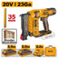 INGCO 20V BL PIN NAILER 10~35MM 2X2.0AH+CHARGER CPNLI360315