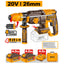 INGCO 20V BL 4-MODE ROTARY HAMMER 26MM 2X4.0AH +QUICKCHUCK+CASE CRHLI202689