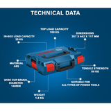 AWESOME BOSCH TOOL BOX, L-BOXX 136, ABS CARRYING CASE SYSTEM, SUITABLE FOR ALL TYPES OF POWER TOOLS