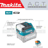 MAKITA ML011G CORDLESS WORKLIGHT