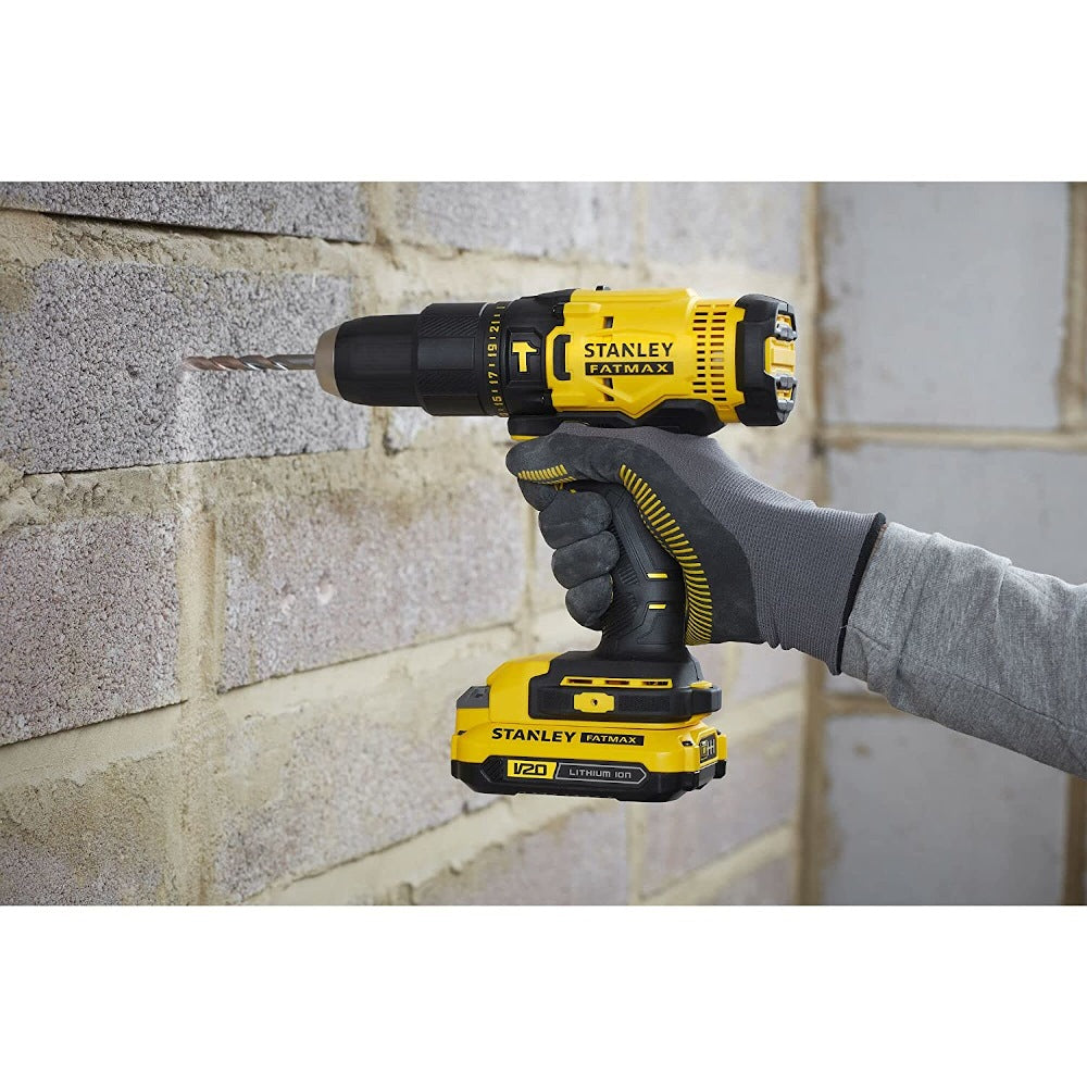 STANLEY SCD711C1H-B1, 20V 1.5AH Hammer Drill Screwdriver Brushless with 119PC of Hand Tools Set STANLEY SCD711C1H-B1, 20V 1.5AH Hammer Drill Screwdriver Brushless with 119PC of Hand Tools Set