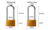 BLOSSOM HIGH SECURITY SOLID BRASS PADLOCK, LONG SHACKLE, BC16L