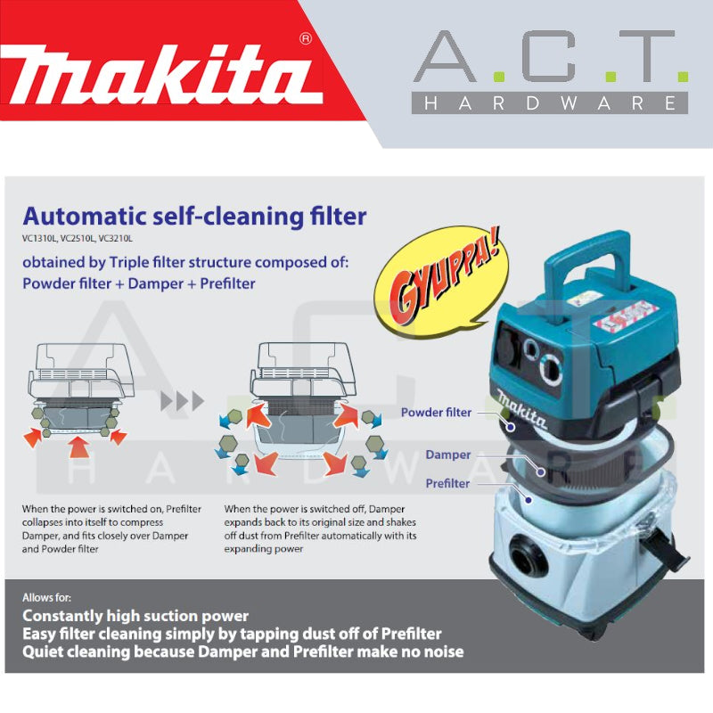 MAKITA VC2510L CORDED VACUUM CLEANER (WET & DRY) MAKITA VC2510L CORDED VACUUM CLEANER (WET & DRY)