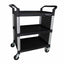 King Tony 3-Shelf Plastic Service Trolley, Black
