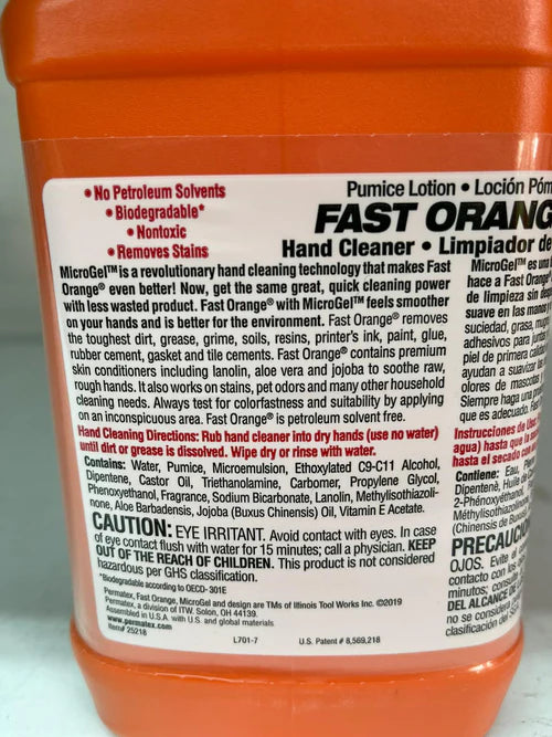 PERMATEX Fast Orange Hand Cleaner 1 Gal PERMATEX Fast Orange Hand Cleaner 1 Gal