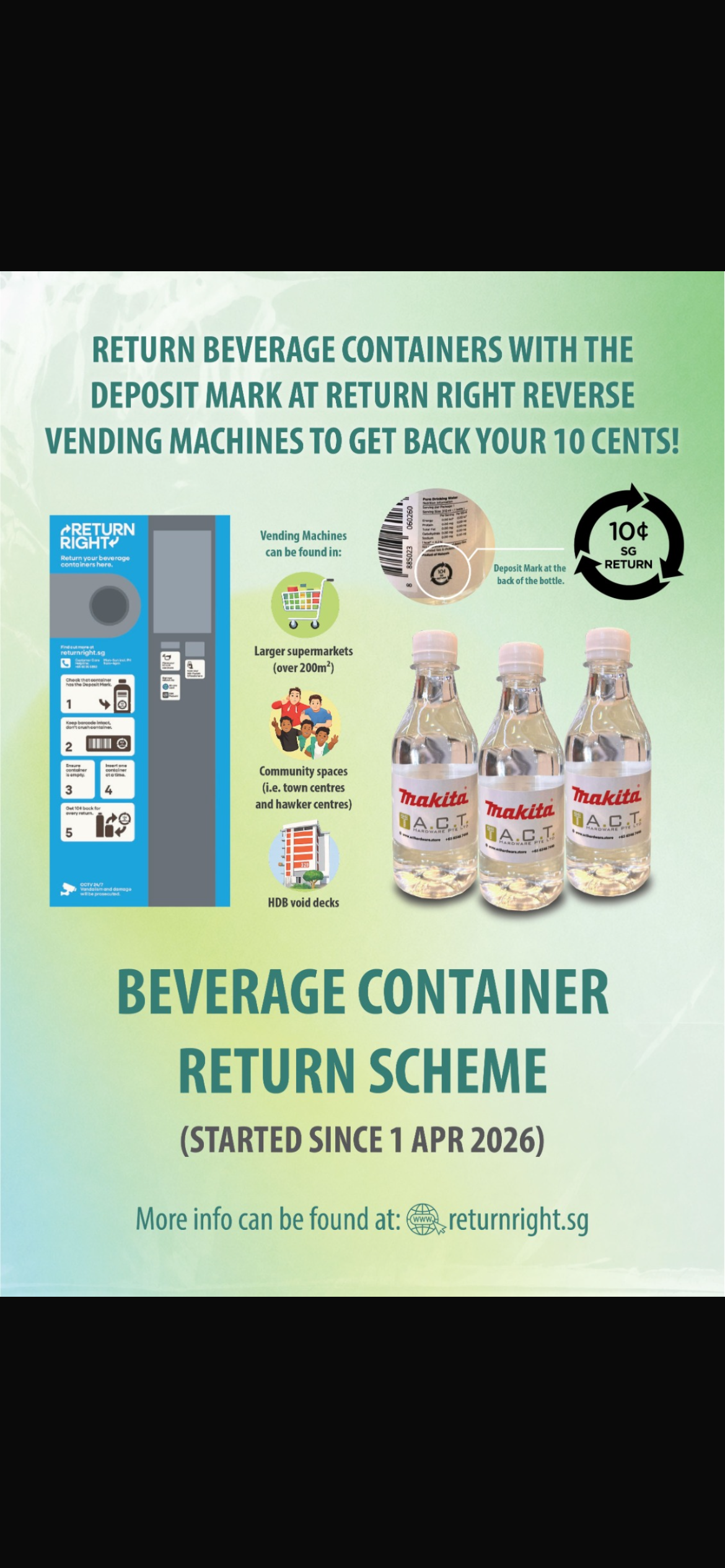 Return Right: How to Get 10 Cents Back on Our Drinking Water Bottles