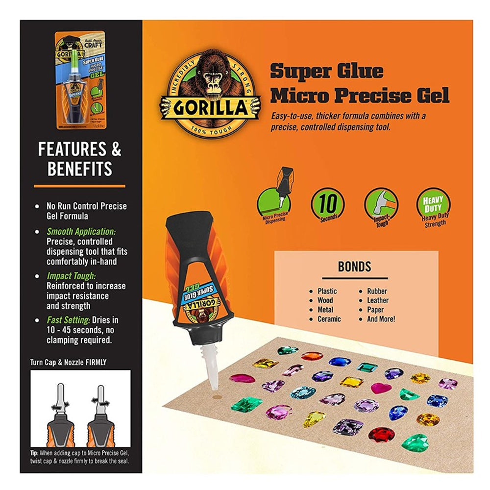 Gorilla Super Glue Micro Precise Gel, 5.5g Secondary image