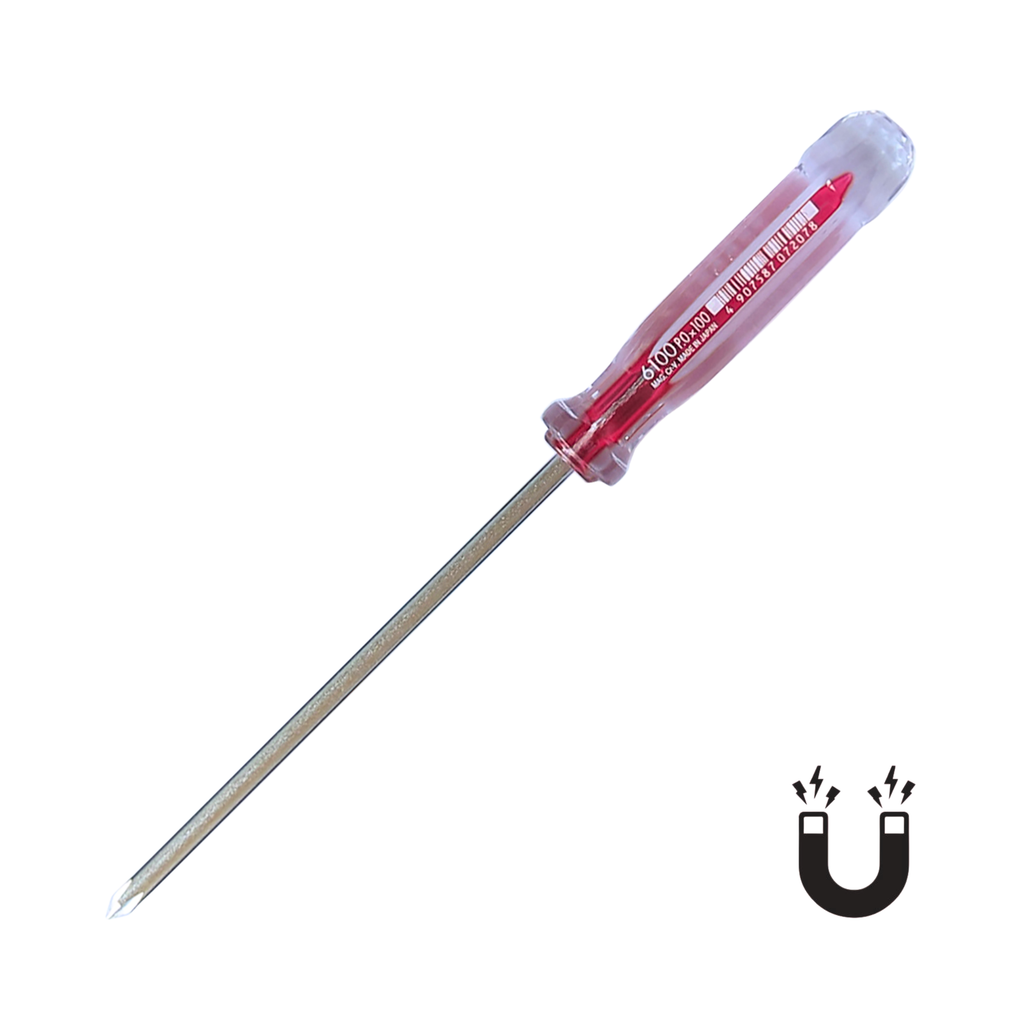 VESSEL 6100 SERIES, CRYSTALINE THIN SHANK SCREWDRIVER, PHILLIPS & SLOTTED