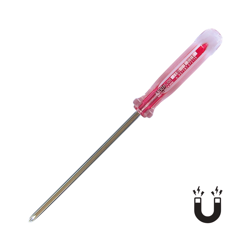 VESSEL 6100 SERIES, CRYSTALINE THIN SHANK SCREWDRIVER, PHILLIPS & SLOTTED