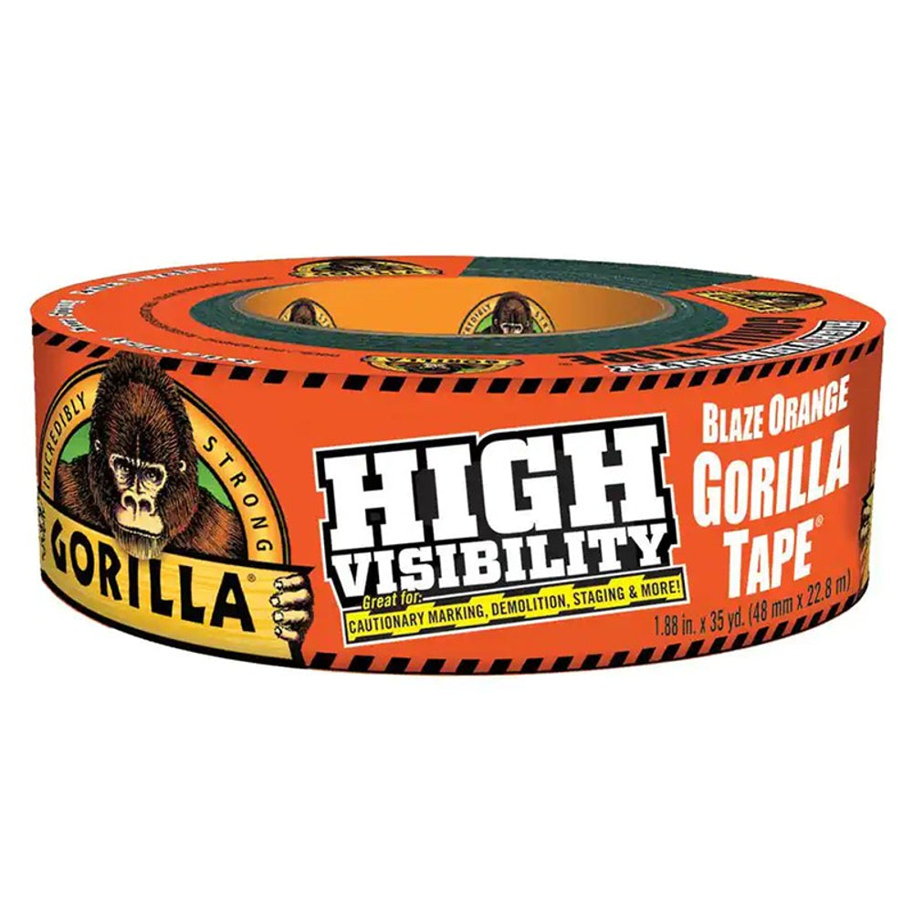 Gorilla High Visibility Blaze Orange Tape, 1.88" x 35 Yards Main image