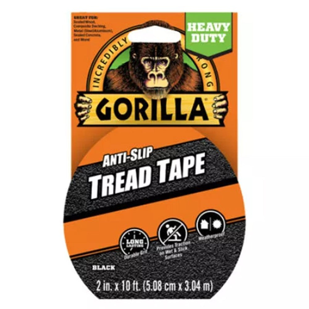 Gorilla Anti-Slip Tread Tape Black, 2" x 10ft