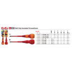 VESSEL NO.200 SERIES, VDE BALL GRIP INSULATED MAGNETIC TIP SCREWDRIVER, PHILLIPS & SLOTTED