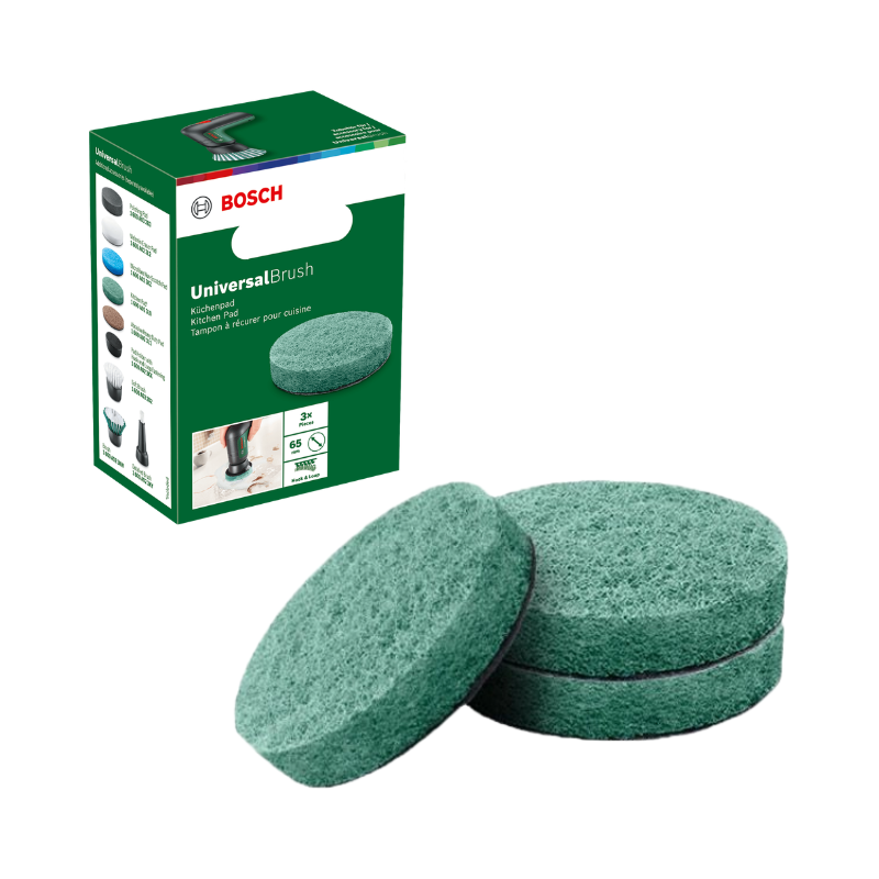 POWERFUL BOSCH KITCHEN PAD ATTATCHMENT, 65MM, USE WITH CORDLESS UNIVERSAL BRUSH (3PCS/SET)