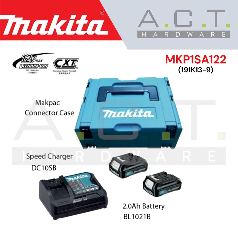 MAKITA MKP1SA122 MAKPAC 12Vmax POWER SOURCE KIT (2PCS BL1021B 2.0AH BATTERIES, 1PC DC10SB CHARGER) Main image