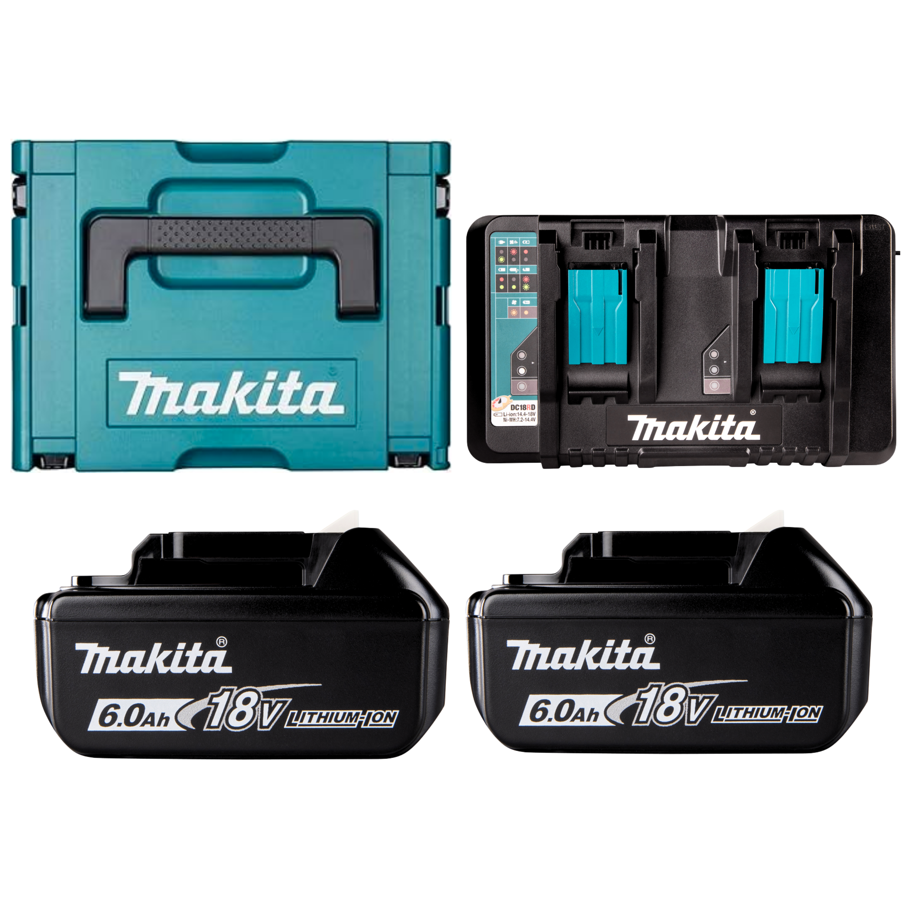 MAKITA 198081-7, MKP3PT182, 18V LI-ON 6.0AH, DUAL PORT CHARGER, MAKPAC POWER SOURCE KIT (PSK)