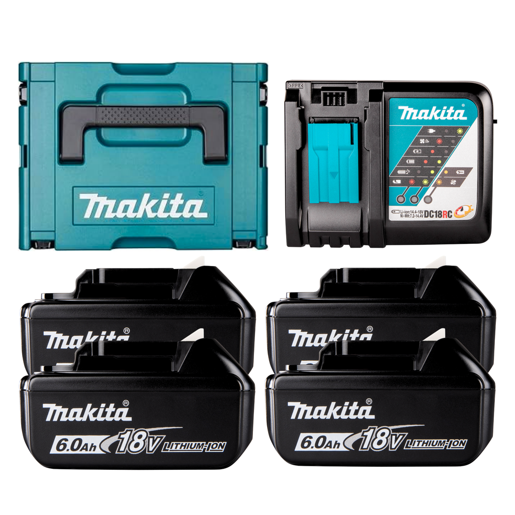 MAKITA 198095-6, MKP3PG184, 18V LI-ON 6.0AH (4PCS), DUAL PORT CHARGER, MAKPAC POWER SOURCE KIT (PSK)