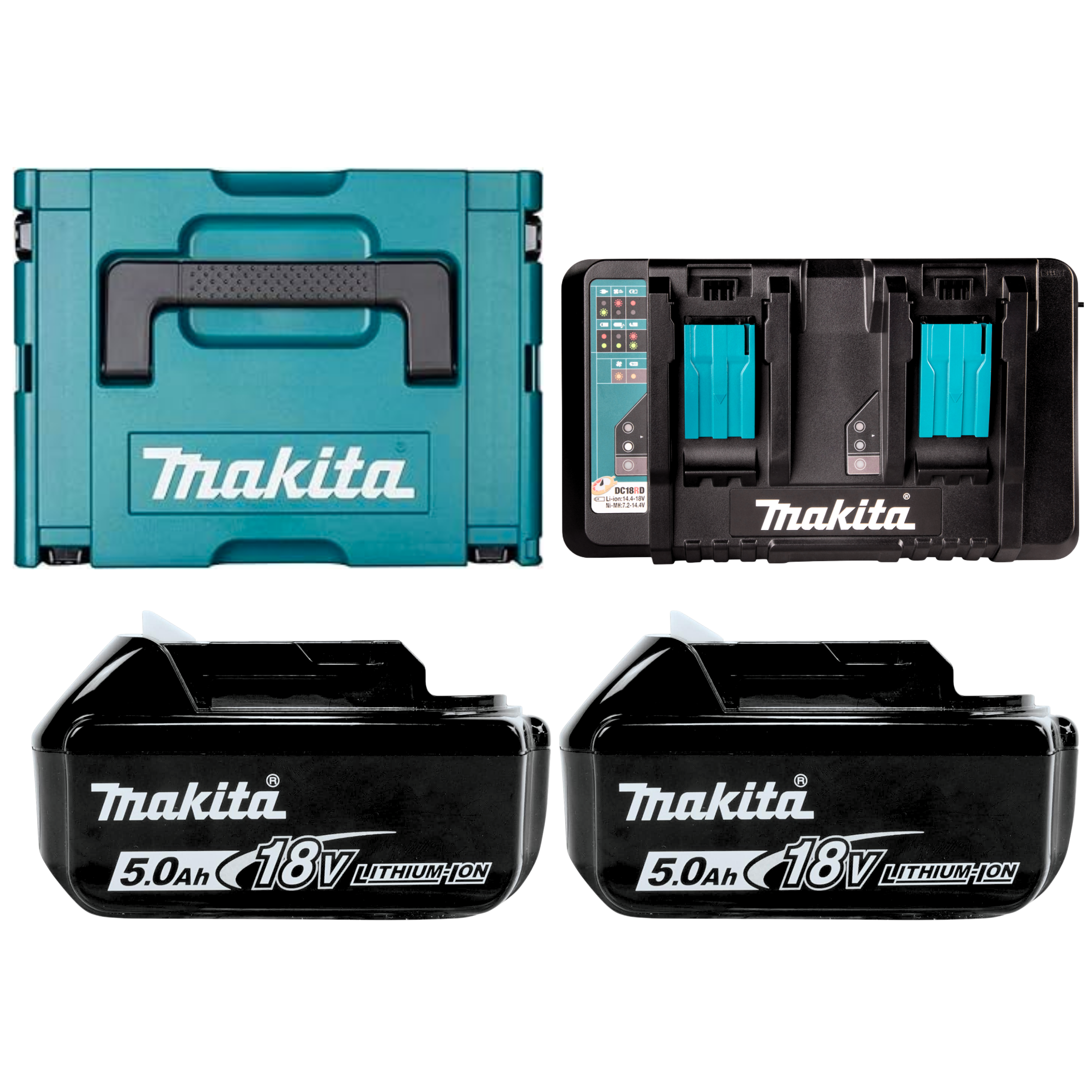 MAKITA 198182-1, MKP3PT182, 18V LI-ON 5.0AH, DUAL PORT CHARGER, MAKPAC POWER SOURCE KIT (PSK)