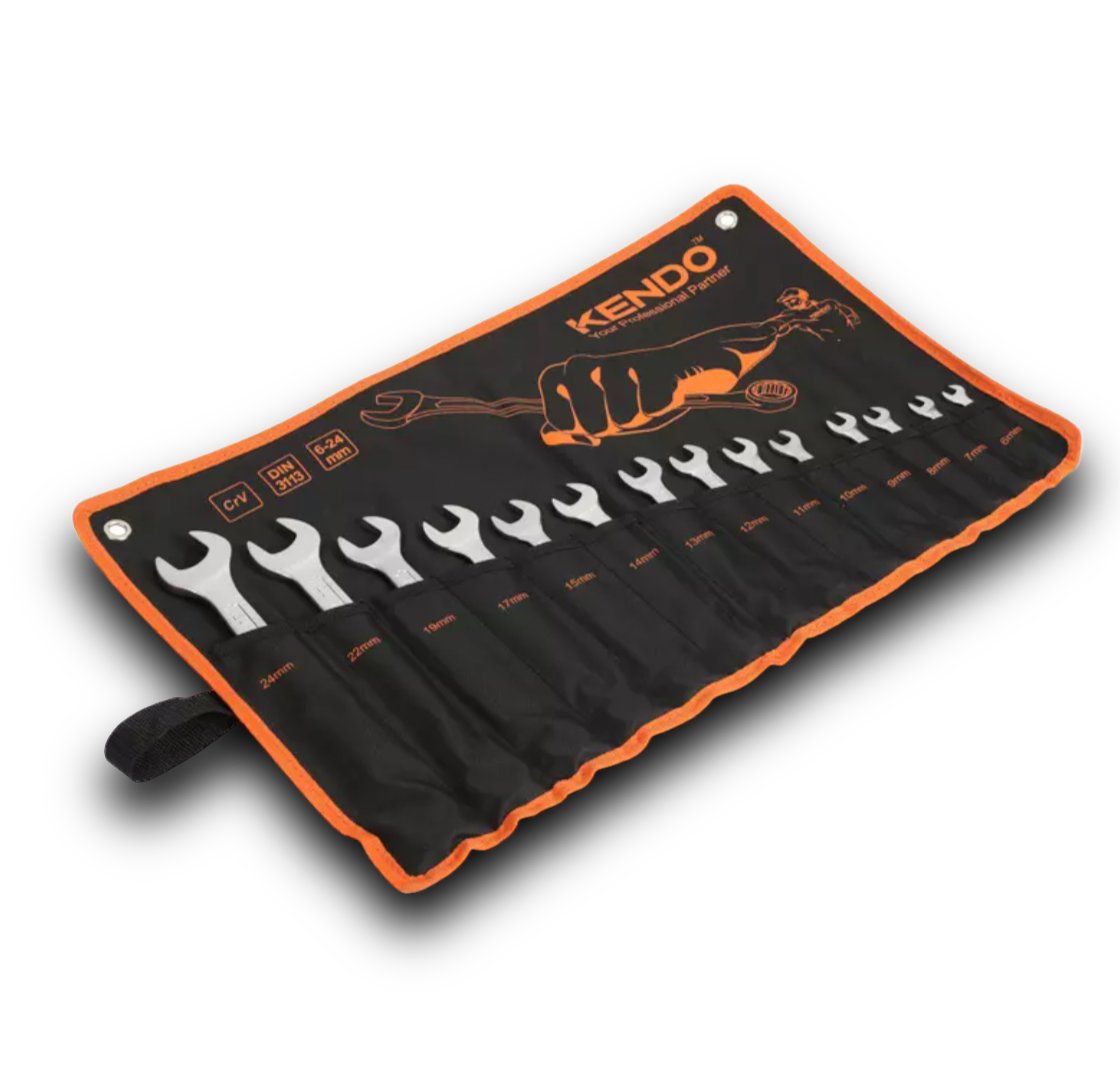 KENDO 14pc Combination Spanner Set, 8 to 24mm, 15246
