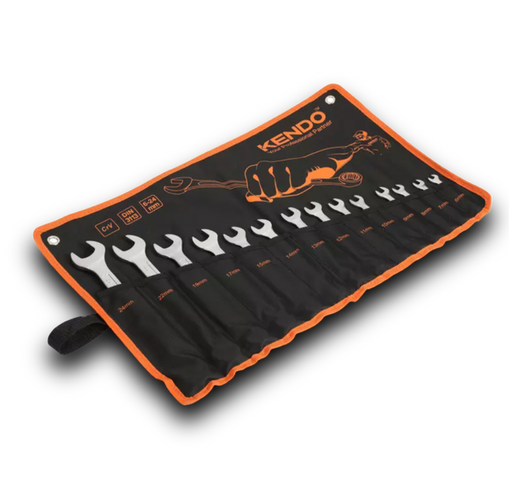 KENDO 14pc Combination Spanner Set, 8 to 24mm, 15246