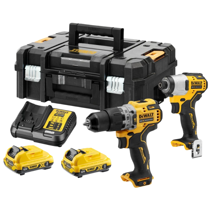 DEWALT 12V XR DCK2111L2T-B1, CORDLESS COMBO KIT (IMPACT DRILL + HAMMER DRILL + 2 X 3.0AH BATTERIES + CHARGER) Main image