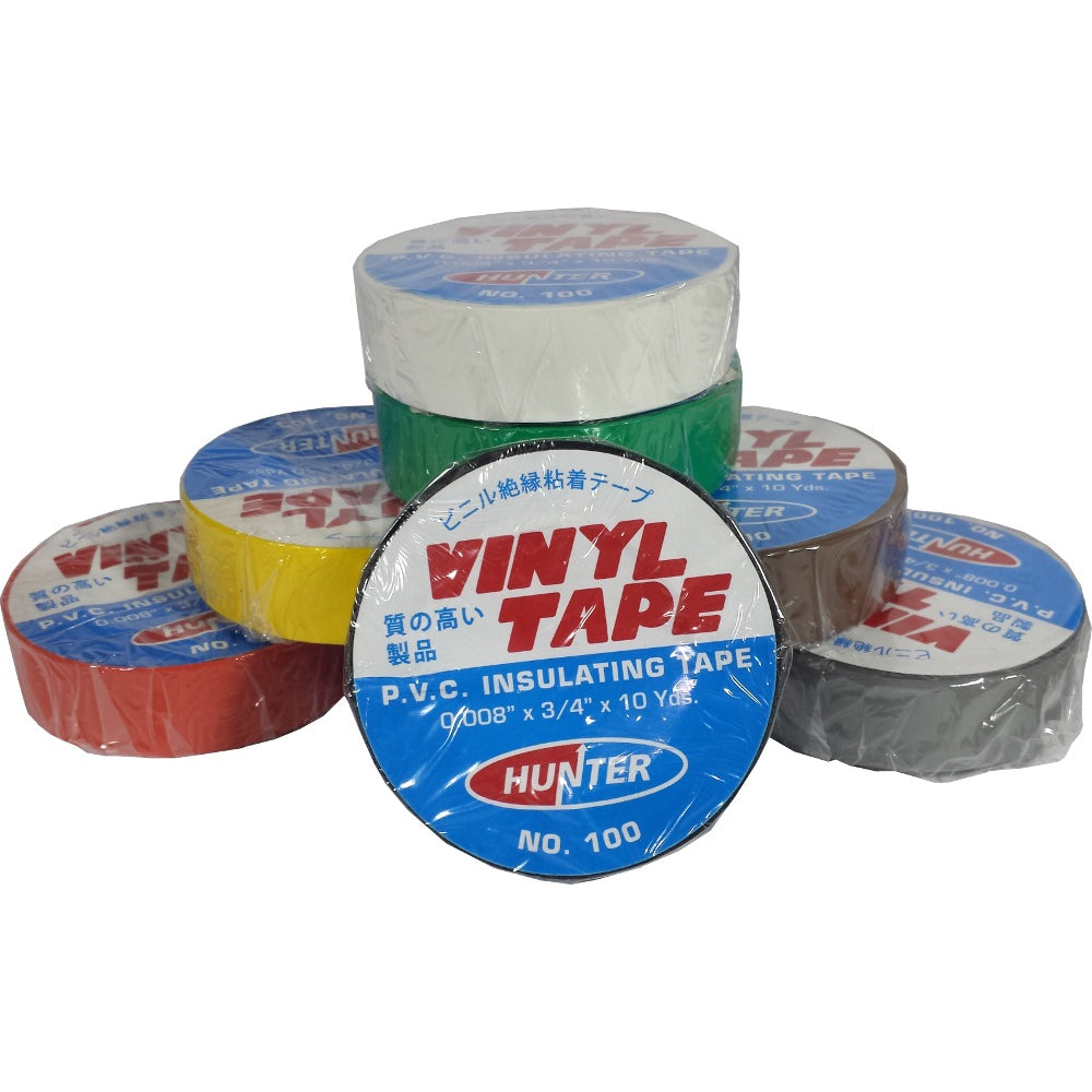 Hunter 100 Insulating Tape 3/4in x 10yd, 8 Colours