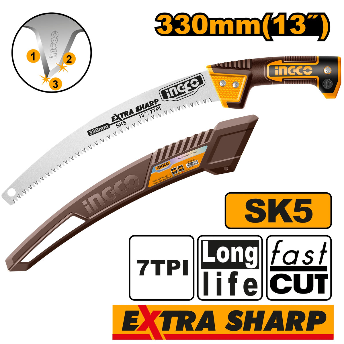 INGCO FAST CUT PURNING SAW W/SHEATH 330MM HPS3306 Main image