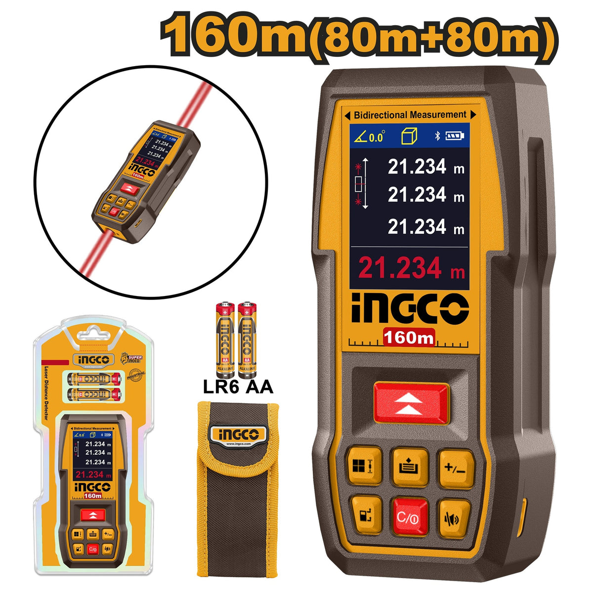 INGCO LASER DISTANCER RANGE 160M(80+80) HLDD1606 Main image