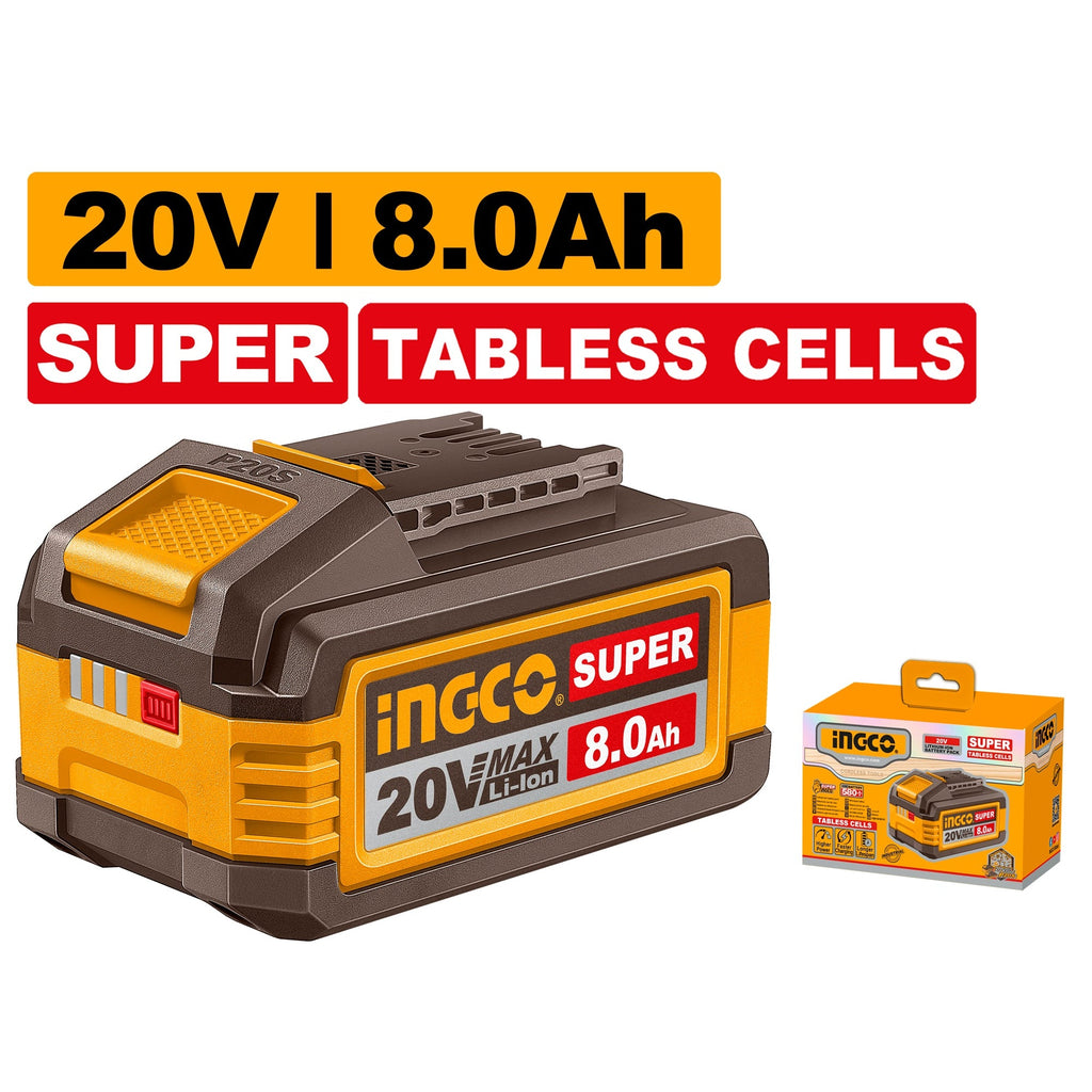 INGCO 20V 8.0AH SUPER TABLESS CELLS LI-ION BATTERY FBLI2158