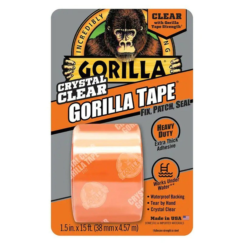 Gorilla Crystal Clear Mini Repair Tape, 1.5" x 5 Yards