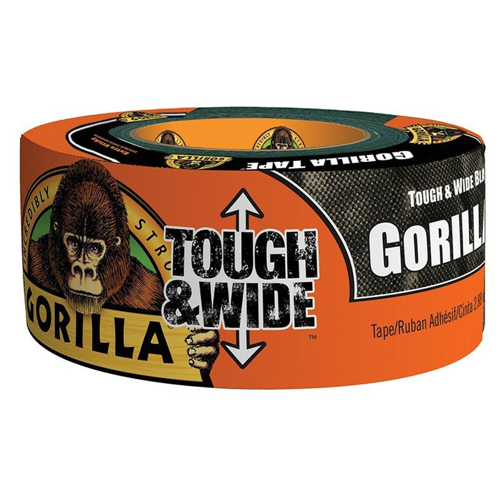 Gorilla Tough & Wide Duct Tape, Black, 2.88" x 25 Yards
