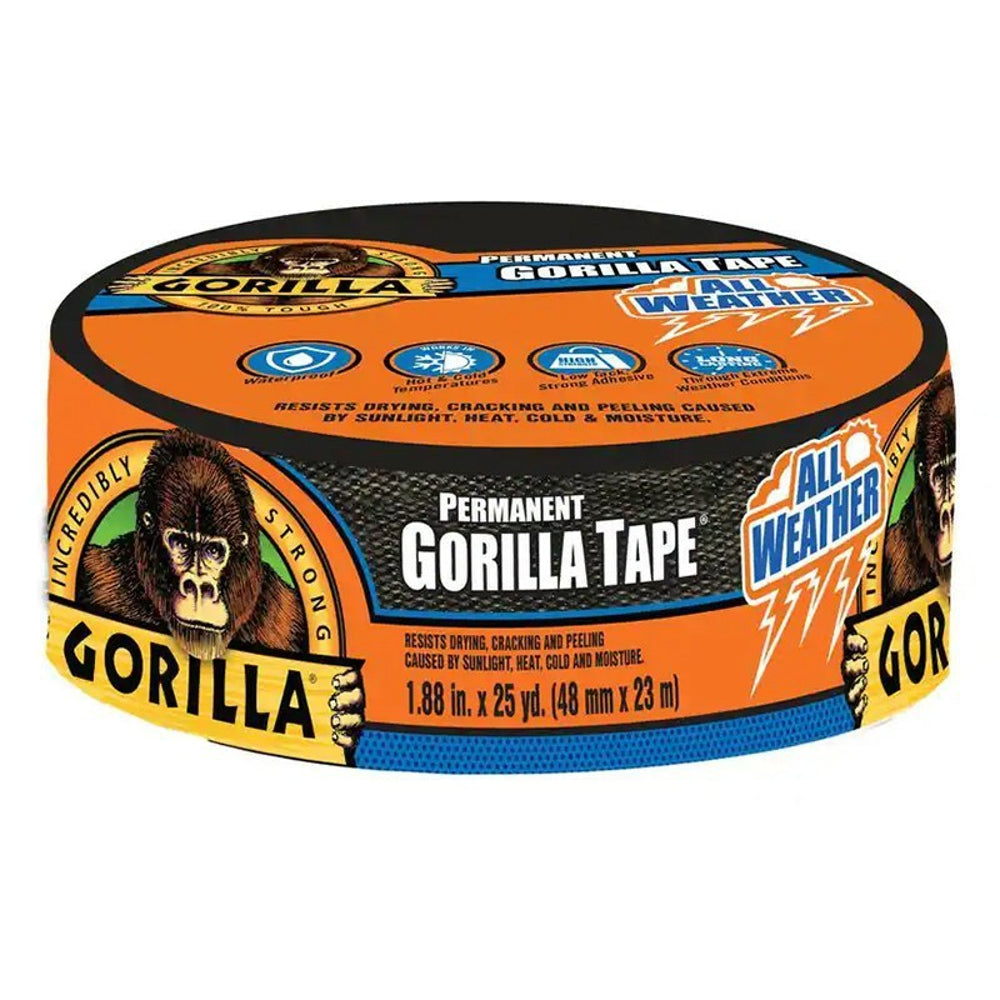 Gorilla All Weather Permanent Duct Tape, 1.88" x 25 Yards