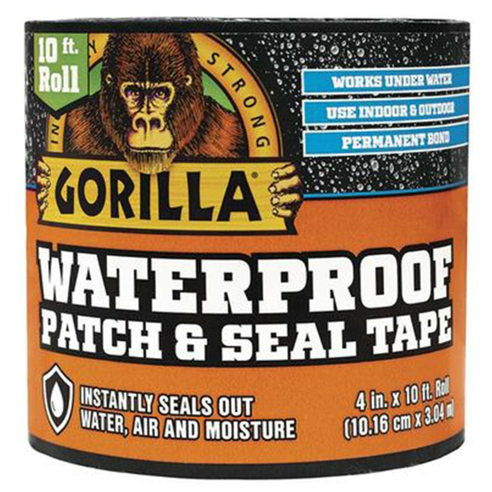 Gorilla Waterproof Patch & Seal Tape Black, 4" x 10ft Main image