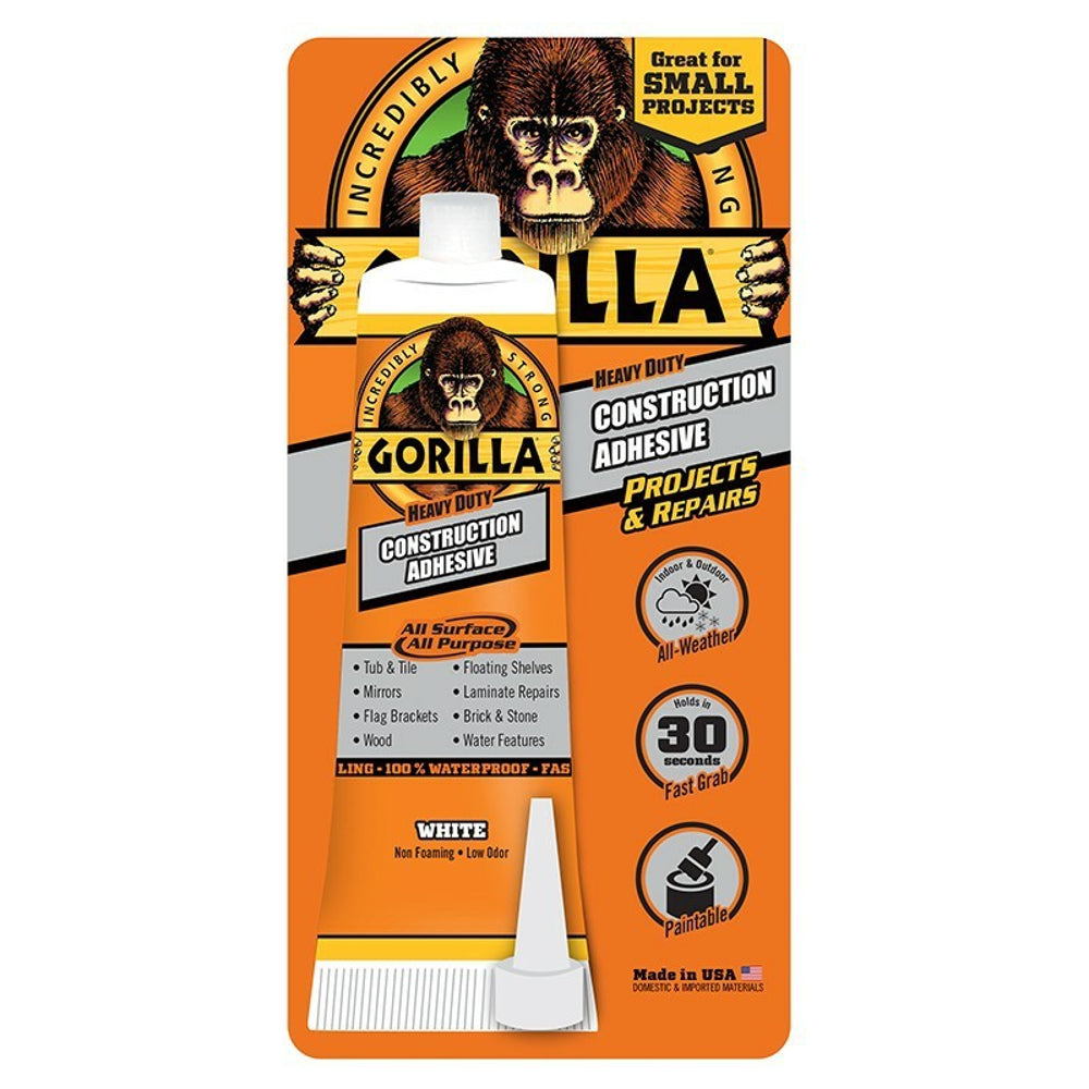 Gorilla Heavy Duty Construction Adhesive White, 74ml