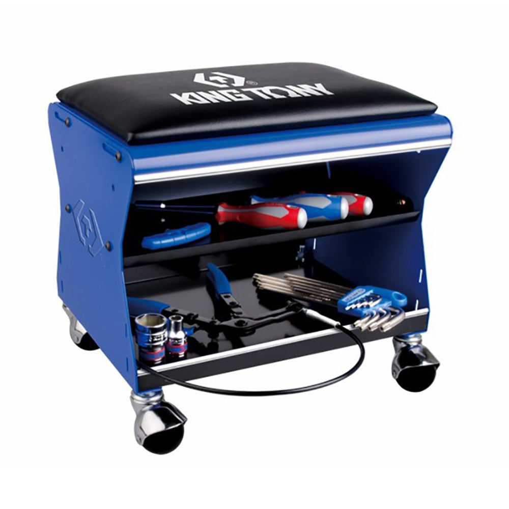 King Tony 87452C-B Mobile Work Chair with Tool Tray